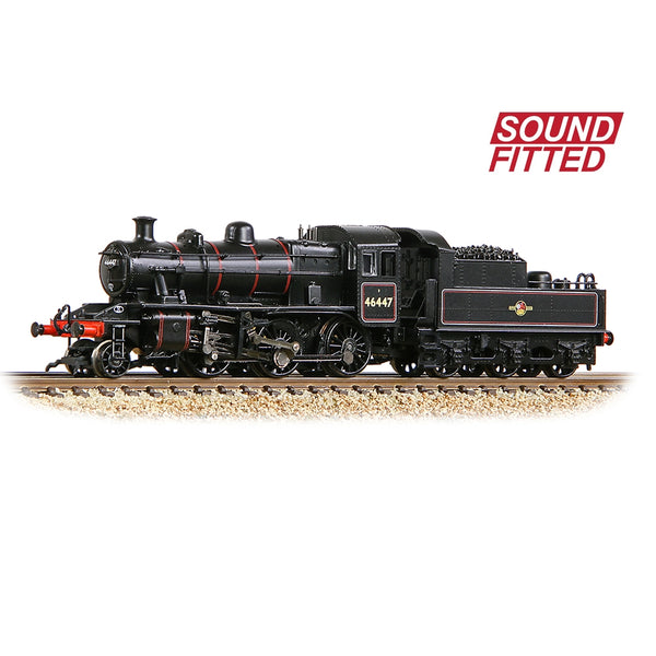 GRAHAM FARISH N Ivatt 2MT 46447 BR Lined Black (Late Crest) Sound Fitted