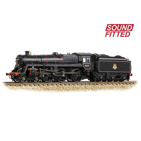 GRAHAM FARISH BR Standard 5MT with BR1B Tender 73109 BR Lined Black (Early Emblem) Sound Fitted