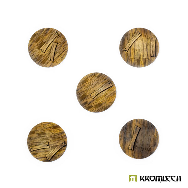 KROMLECH Wooden Planks 50mm Round Base Toppers - 47mm