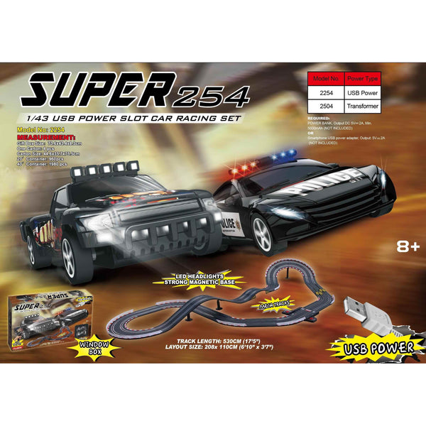 JOYSWAY Super 254 USB Power 1/43 Slot Car Racing Set