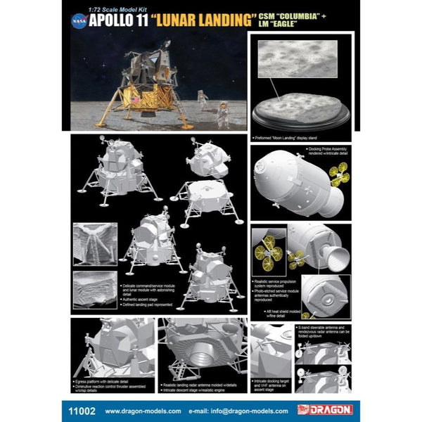 DRAGON 1/72 Apollo 11 'Lunar Landing' - CSM "Columbia" +