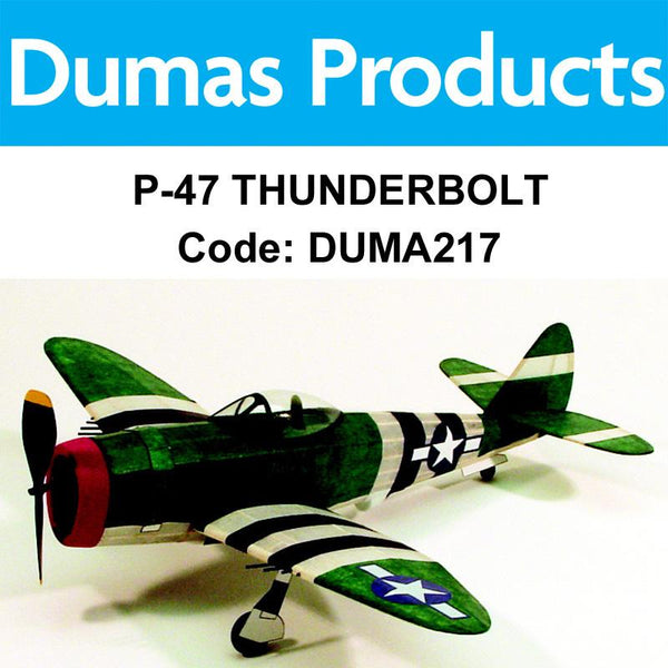 DUMAS 217 P-47 Thunderbolt Walnut Scale 17.5" Wingspan Rubb