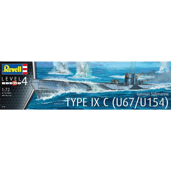 REVELL 1/72 German Submarine Type IX C (U67/U154)