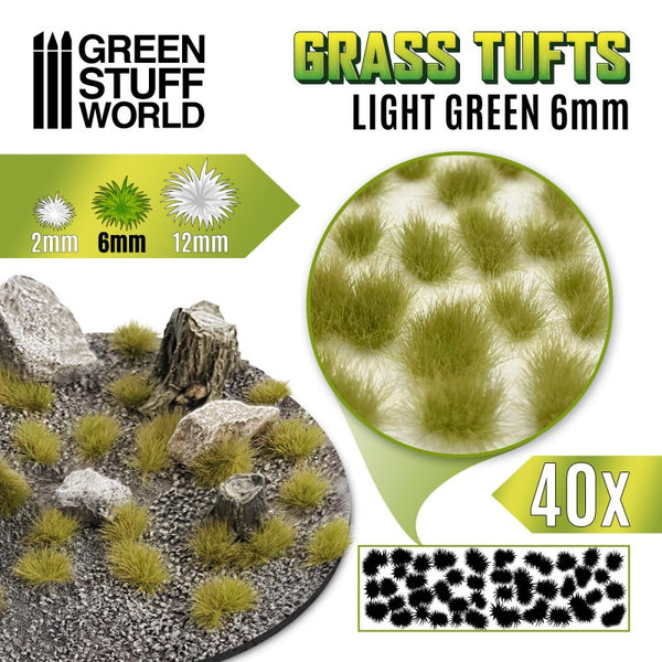GREEN STUFF WORLD Grass Tufts 6mm Self-Adhesive - Light Gre