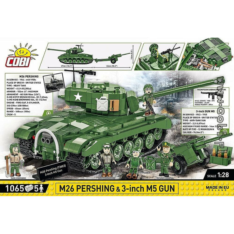 COBI WWII - M26 Pershing & 3-inch M5 1065 pcs