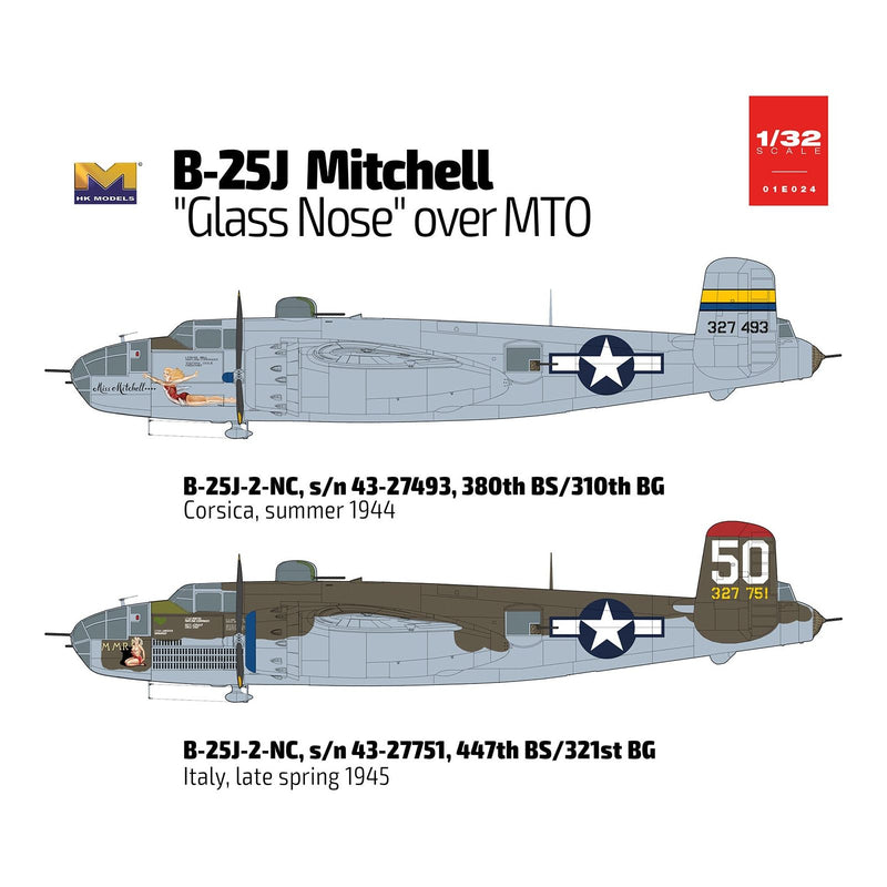 HONG KONG MODELS 1/32 B-25J Mitchell "Glass Nose" over MTO