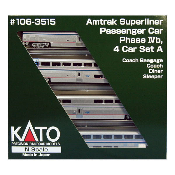 KATO N Amtrak Superliner Phase IV 4 Car Set (A)