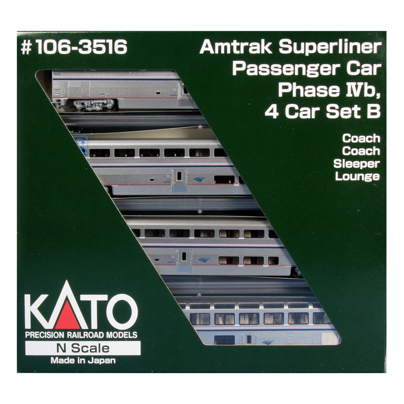 KATO N Amtrak Superliner Phase IV 4 Car Set (B)