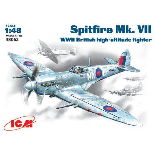 ICM 1/48 Spitfire Mk.VII WWII British High-Altitude Fighter