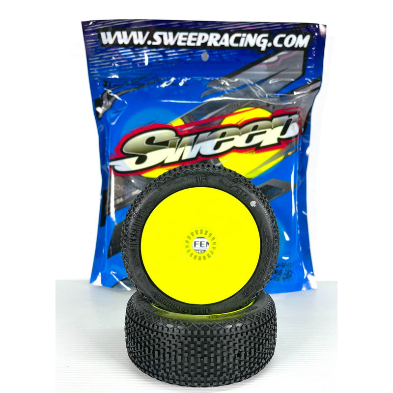 SWEEP Defender Silver (Soft) Pre-Glued Tyres/Yellow Wheels 4pcs