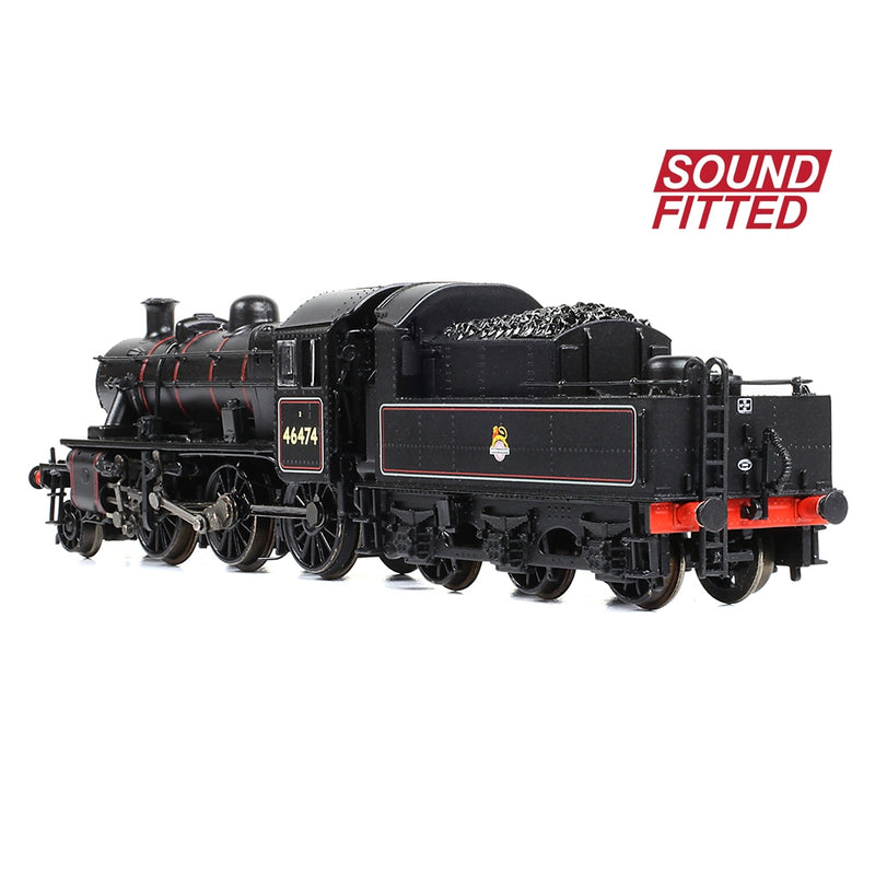 GRAHAM FARISH N Ivatt 2MT 46474 BR Lined Black (Early Emblem) DCC Sound Fitted