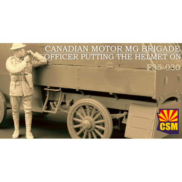 COPPER STATE MODELS 1/35 Canadian Motor MG Brigade Officer Putting Hemlet On