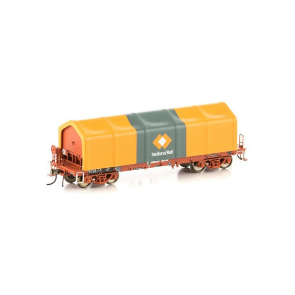 AUSCISION HO CSX Coil Steel Wagon Tarpaulin Cover, National Rail Orange/Grey V2 - 4 Pack