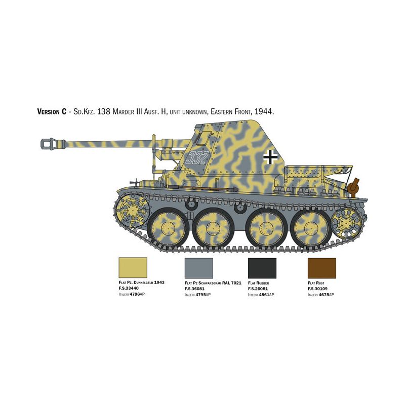 ITALERI 1/35 Marder III Ausf.H Sd. Kfz. 138