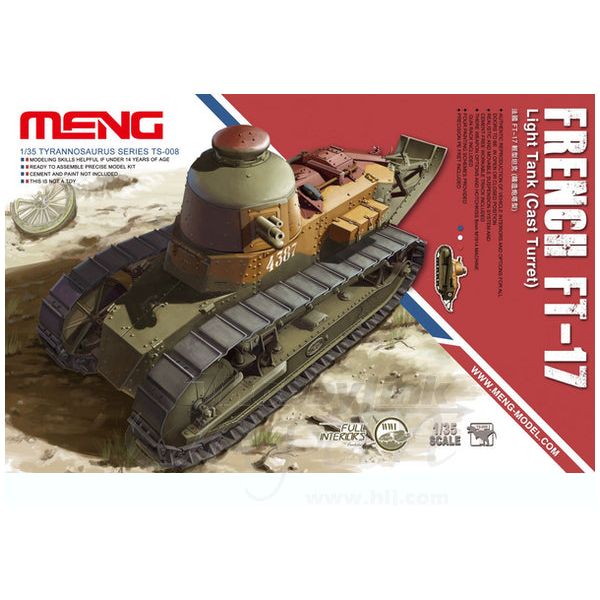 Meng 1/35 French FT-17 Light Tank (Cast Turret) Plastic Model Kit