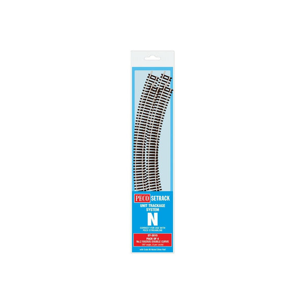 PECO N Setrack Double Curve, 2nd Radius (Pack of 4) Code 80 (ST3015)