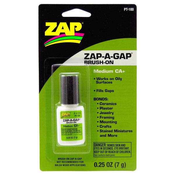 ZAP PT-100 1/4oz. Green Brush-On Zap-A-Gap