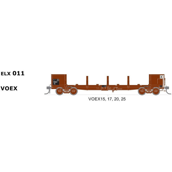 SDS MODELS HO VR VOEX Open Wagon 4 Pack ELX-011