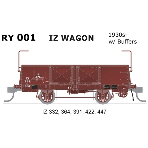 SDS MODELS HO VR IZ Wagons 5 Pack 1930s with Buffers