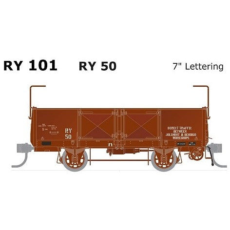 SDS MODELS HO RY Wagon RY 50 7" Lettering
