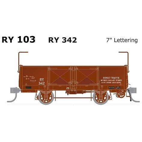 SDS MODELS HO VR RY Wagon RY 342 7" Lettering