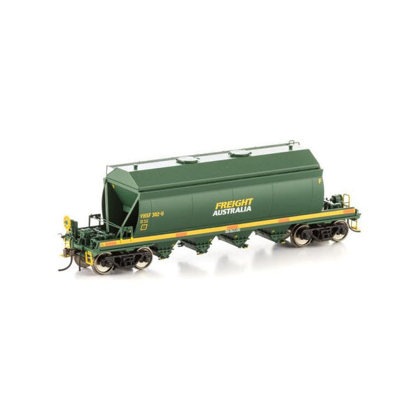 AUSCISION HO VHSF Sand Hopper, Green/Yellow with Large Freight Australia Logos - 4 Car Pack