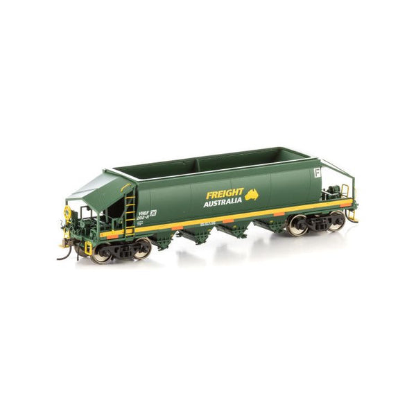 AUSCISION HO VHQF Quarry Hopper, Green/Yellow with Large Freight Australia Logos - 4 Car Pack
