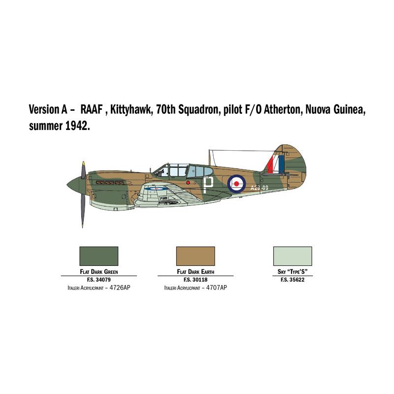 ITALERI 1/48 P-40 E/K Kittyhawk with Australian Decals