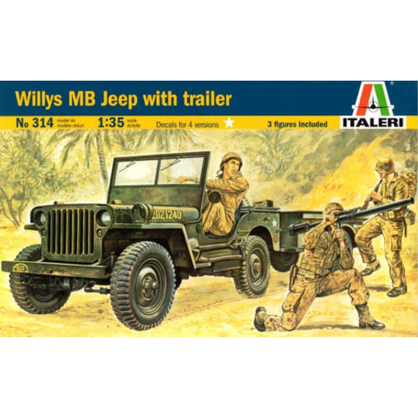 ITALERI 1/35 Willys MB Jeep With Trailer
