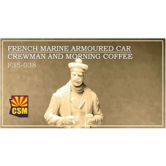 COPPER STATE MODELS 1/35 French Marine Armoured Car Crewman and a Morning Coffee