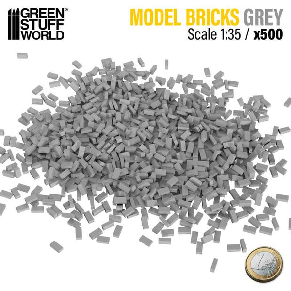 GREEN STUFF WORLD Model Bricks - Grey x 500 1/35