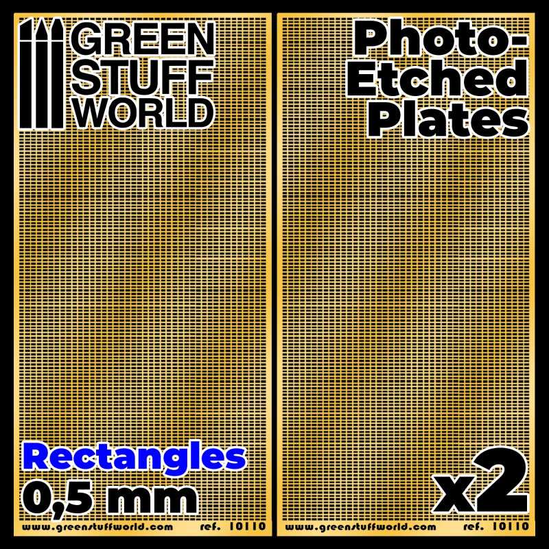 GREEN STUFF WORLD Photo-Etched Plates - Small Rectangles