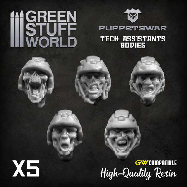 GREEN STUFF WORLD Puppetswar Zombie Troopers Heads (5)