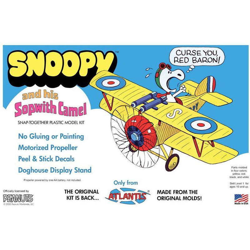 ATLANTIS Snoopy and his Sopwith Camel Plane Snap Together M