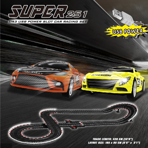 JOYSWAY Super 251 USB Power 1/43 Slot Car Racing Set