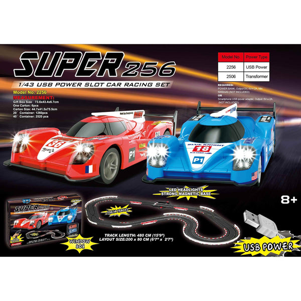 JOYSWAY Super 256 USB Power 1/43 Slot Car Racing Set