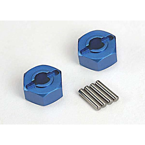 TRAXXAS Wheel Hubs Hex (Blue-Anodized, Lightweight Aluminium (2)/Axle Pins (2) (1654X)