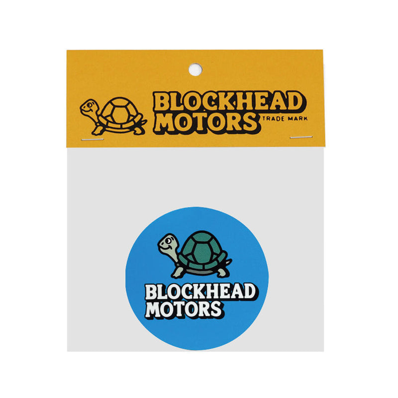 BLOCKHEAD MOTORS Round Sticker/Blue