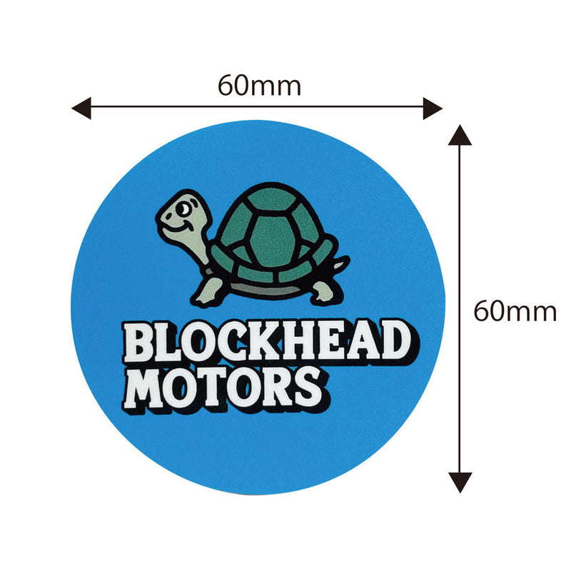 BLOCKHEAD MOTORS Round Sticker/Blue
