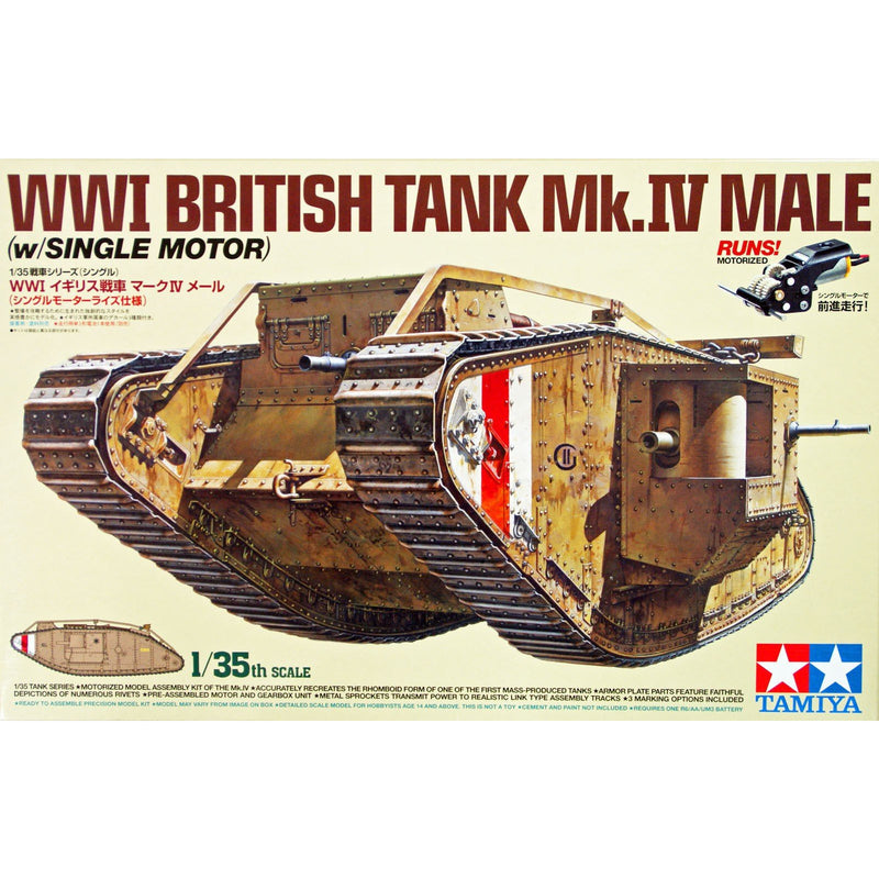 TAMIYA 1/35 WWI British Tank Mk.IV Male (w/Single Motor)