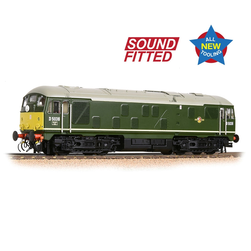 BRANCHLINE OO Class 24/0 D5036 Disc Headcode BR Green (Small Yellow Panels) DCC Sound Fitted