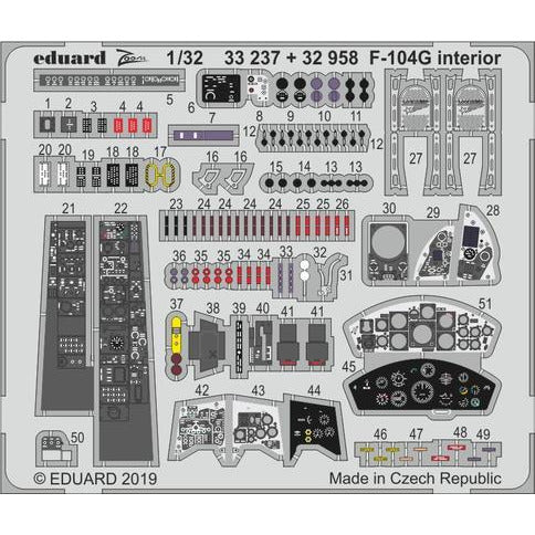 EDUARD Photo Etched Set for 1/32 F-104G Interior