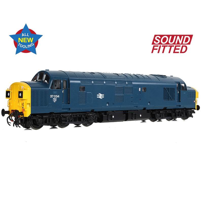 BRANCHLINE OO Class 37/0 Split Headcode 37034 BR Blue DCC Sound Fitted