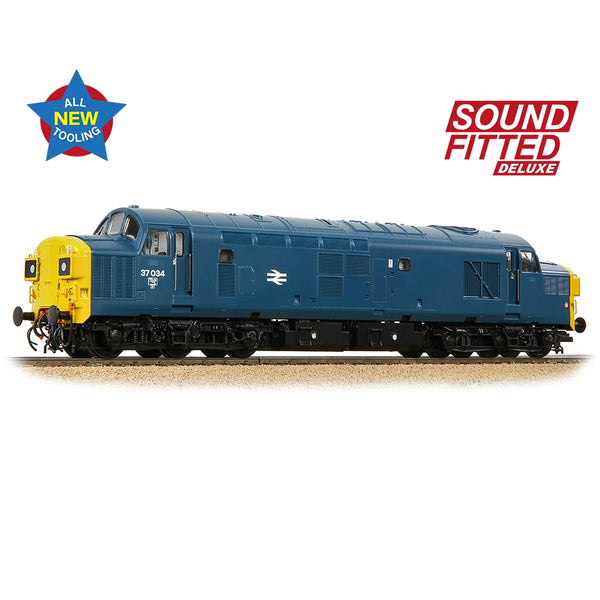 BRANCHLINE OO Class 37/0 Split Headcode 37034 BR Blue DCC Sound Fitted Deluxe