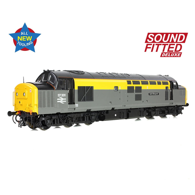 BRANCHLINE OO Class 37/0 Centre Headcode 37201 'St. Margaret' BR Eng. Grey & Yellow DCC Sound Fitted Deluxe