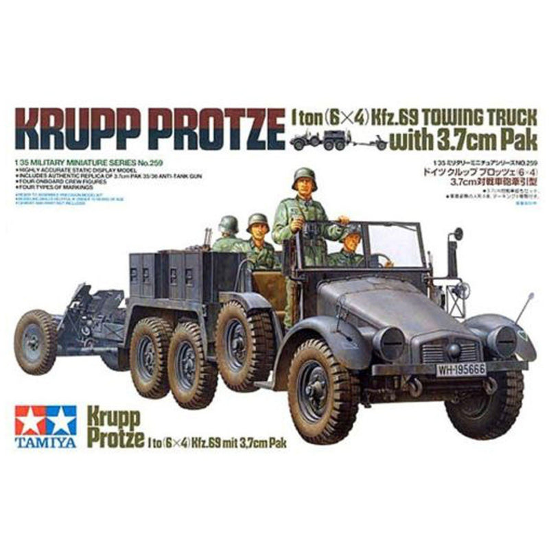 TAMIYA 1/35 Krupp Protze 1 Ton (6X4) Kfz.69 Towing Truck