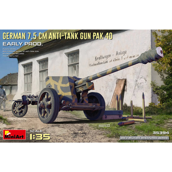 MINIART 1/35 German 7.5cm Anti-Tank Gun Pak 40 Early Prod.