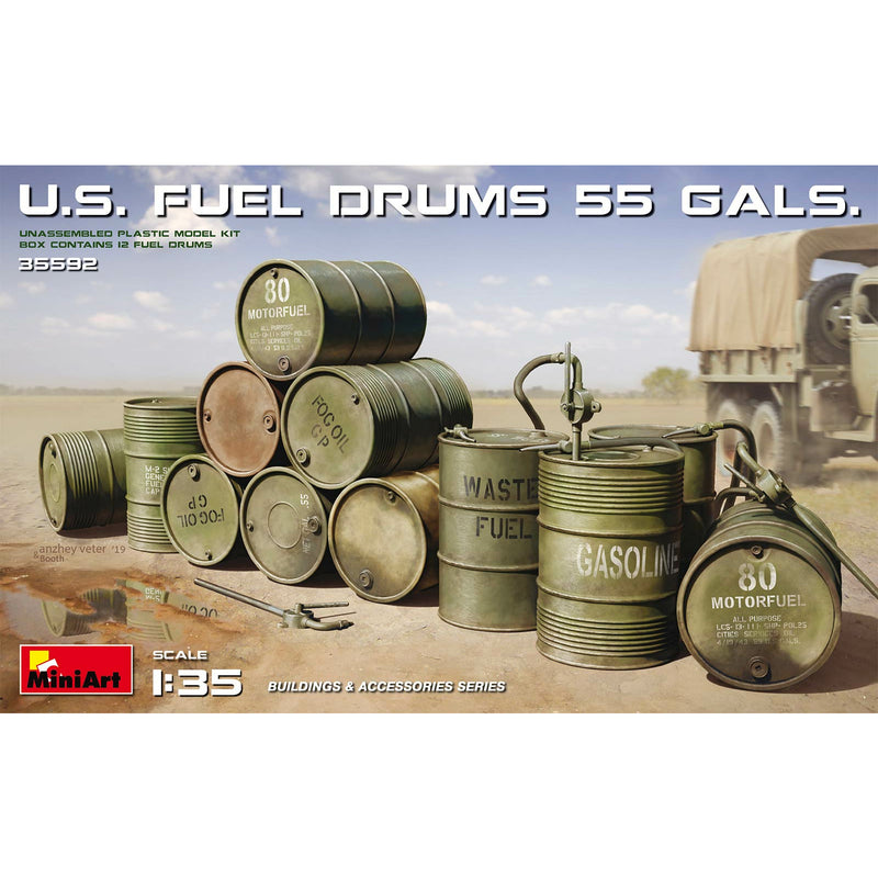 MINIART 1/35 U.S. Fuel Drums (55 Gals.)