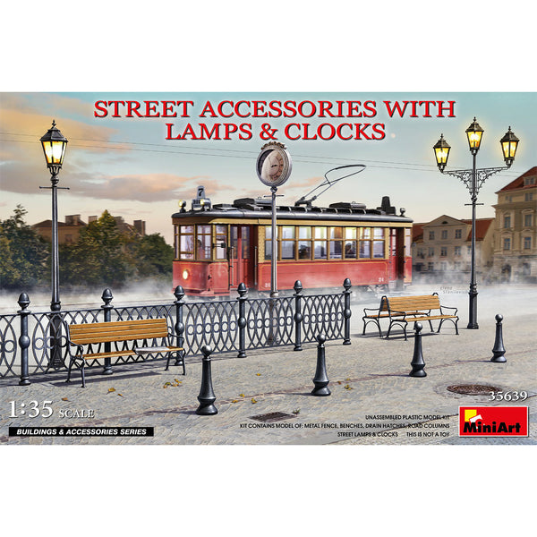 MINIART 1/35 Street Accessories with Lamps & Clocks