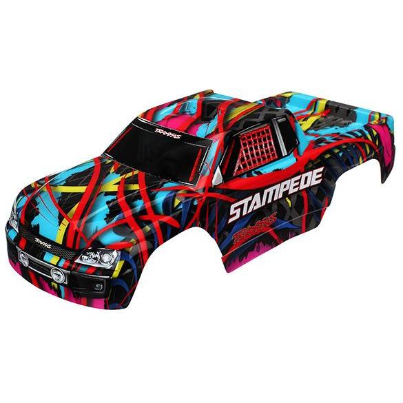 TRAXXAS Body Stampede Hawaiian Graphics Paint Decal Applied (3649)